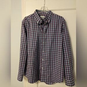 Lucky Brand checked, long sleeve shirt, 16-161/2 neck, slim fit